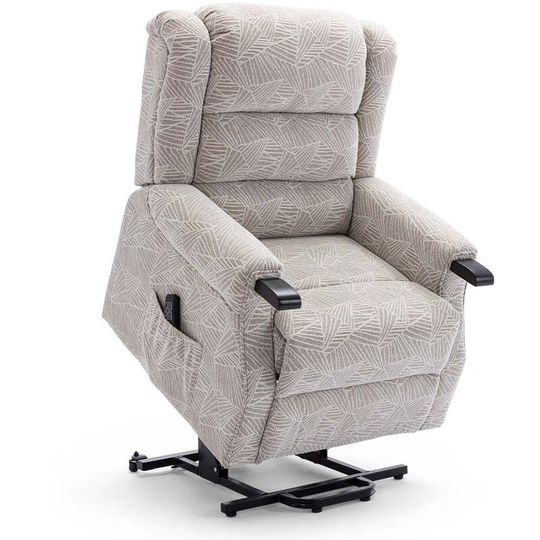 Ashfield electric fabric dual motor riser recliner lift mobility tilt chair cream - Cream