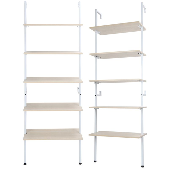 Szyb - 5-Layer White Office Bookshelf Open Office Kitchen Corridor Lobby Shelves for Home