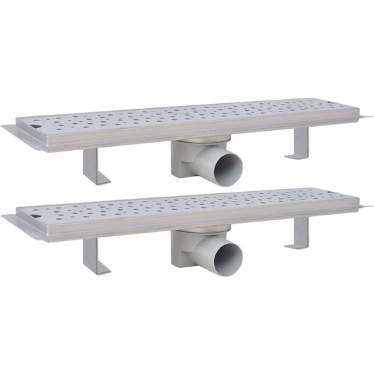 Vidaxl - Linear Shower Drain 2 pcs Bubble 530x140 mm Stainless Steel