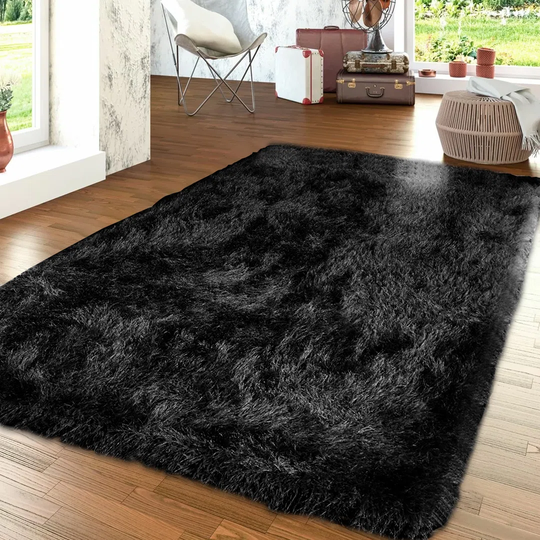 Frederico Shaggy Black Rug