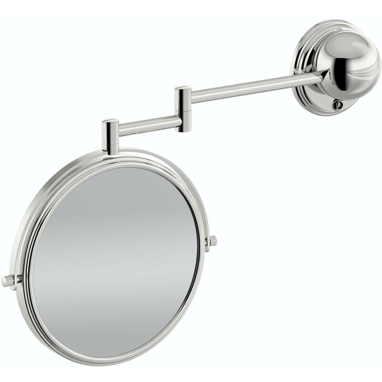 Round contemporary hinged cosmetic mirror - Chrome - Accents