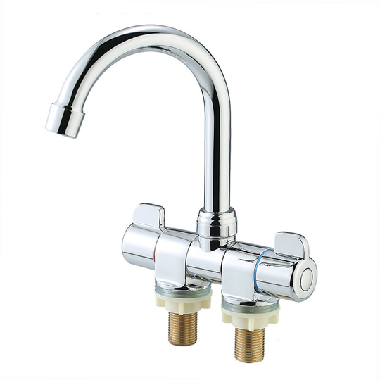 Double handle cold and hot hidden folding faucet
