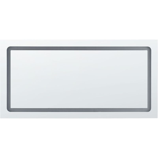 Beliani - Modern led Rectangular Wall Mirror Bedroom Bathroom 120x60 cm Silver Benouville - Silver