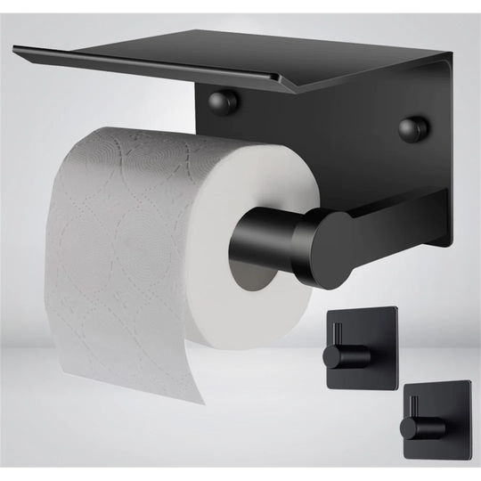 Simoneau Wall Mounted Toilet Roll Holder with Phone Shelf