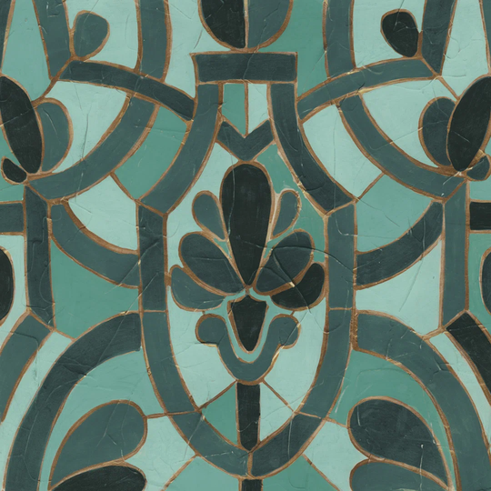 Turquoise Mosaic III by June Erica Vess - Print