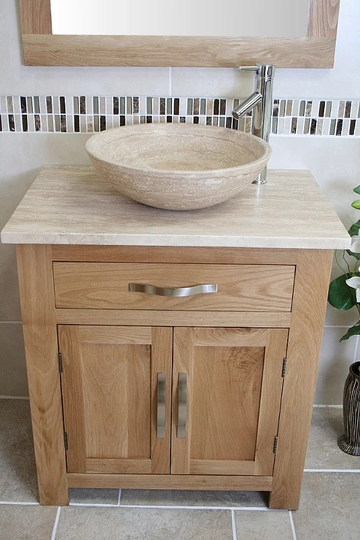 Desirae Solid Oak 750mm Free-standing Vanity Unit