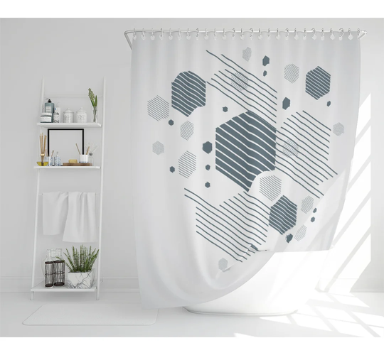 Dimphy Polyester Shower Curtain Set