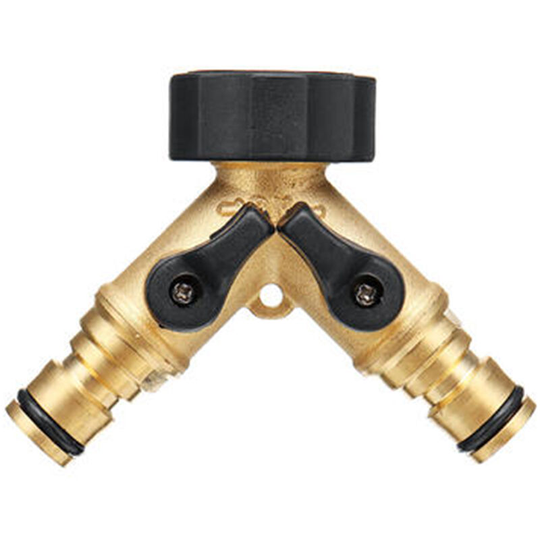 2 Way y Shape Hose Splitter Pipe Adapter Irrigation Connector Garden Hose Quick Connector Brass Grip Faucet