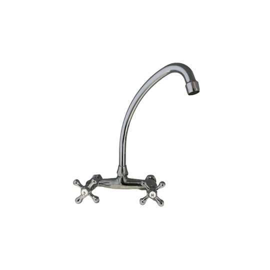 Heathfield Pull Out Touch Twin Lever Monobloc Tap with Star Handle