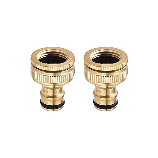 Perlerare - 2 Pieces Garden Brass Faucet Connector, Garden Hose Connector Accessories 3/4 Inch Water Hose Connector