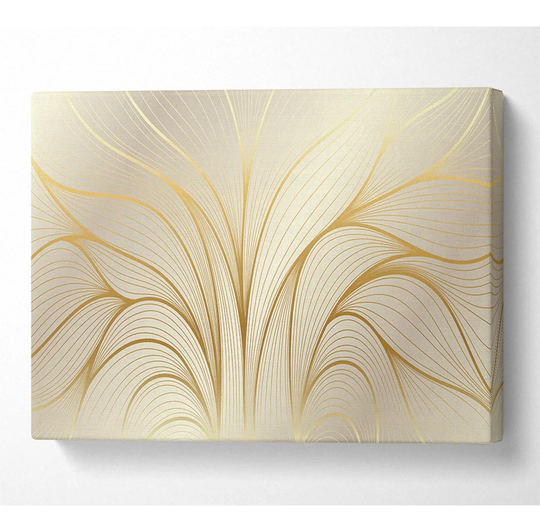 Gold Leaf Lines - Wrapped Canvas Graphic Art