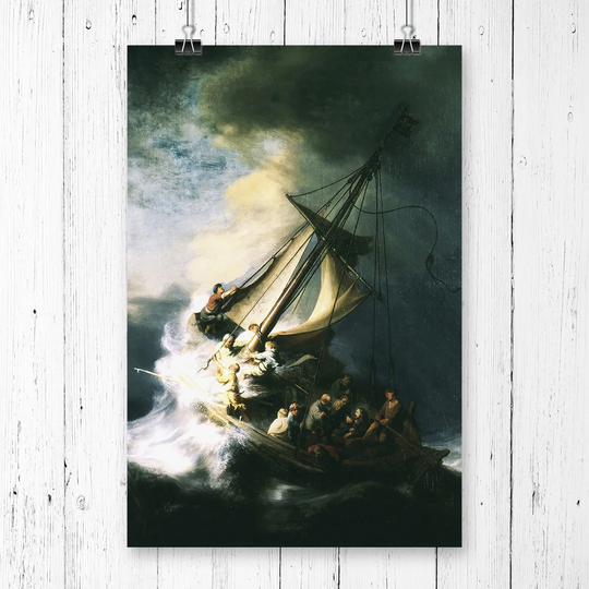 'The Storm of the Sea of Galilee' by Rembrandt Painting Print