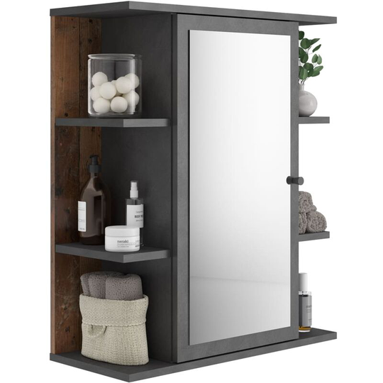 Fmd Mirrored Bathroom Cabinet Matera Old Style Dark - Multicolour
