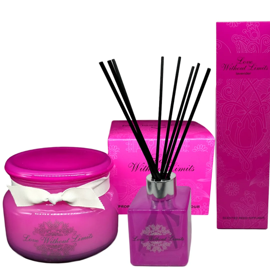 2 Piece Love Without Limits Lavender Scented Jar Candle Set