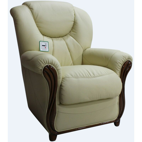 Lucca Genuine Italian Sofa Armchair Cream Leather