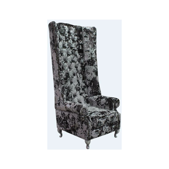 Chesterfield Camden Velvet High Back Wing Chair Lustro Flint