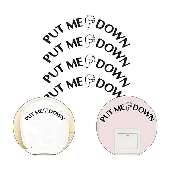 4 Pack diy Removable Washroom Toilet Seat Decal Funny Reminder Decoration Bathroom Sticker,Put me Down