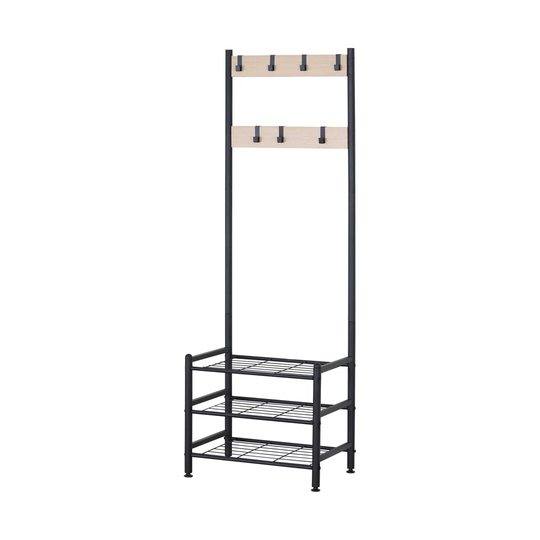 Rebecca Mobili Entrance Hanging Cabinet With 3 Shoe Shelves In Wood And Metal