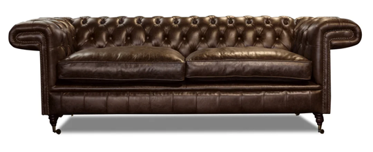 Osmond Leather 3 Seater Chesterfield Sofa