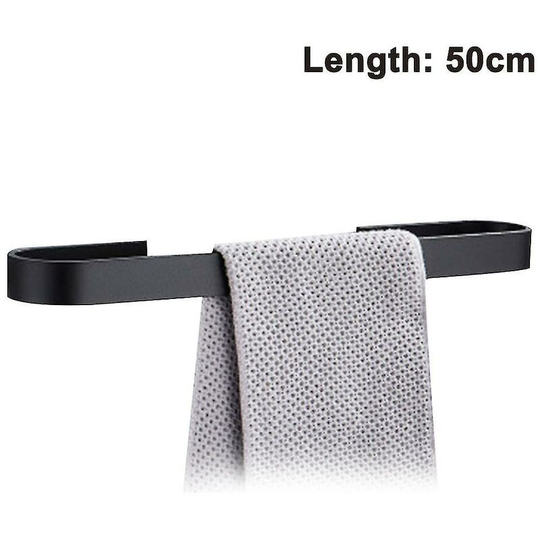 Towel rack, towel holder, towel ring, self-adhesive, aluminum black 50 cm
