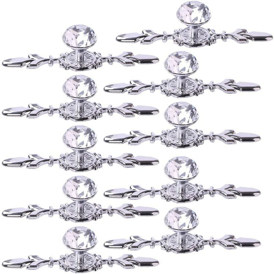 Crystal Drawer Dresser Knobs Pulls Handles,10pcs 4.7' Diamond Cabinet Knobs,Bling Cupboard Pulls,Glass Wardrobe Handles, Furniture Hardware for