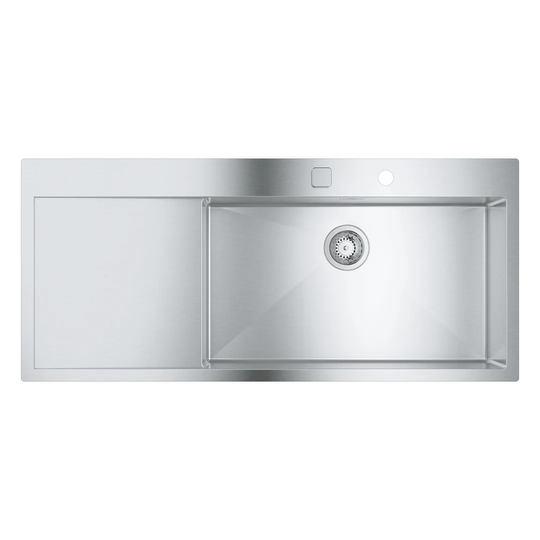GROHE K1000 stainless steel sink with drainer - crisp, contemporary lines matched by superior quality steel 31582SD1