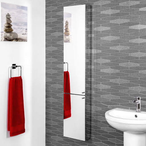 Croydex Nile Two Door Stainless Steel Tall Mirror Cabinet 1500 x 300mm - WC796005