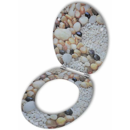 Toilet Seat with mdf Lid Pebbles Design VDTD04001