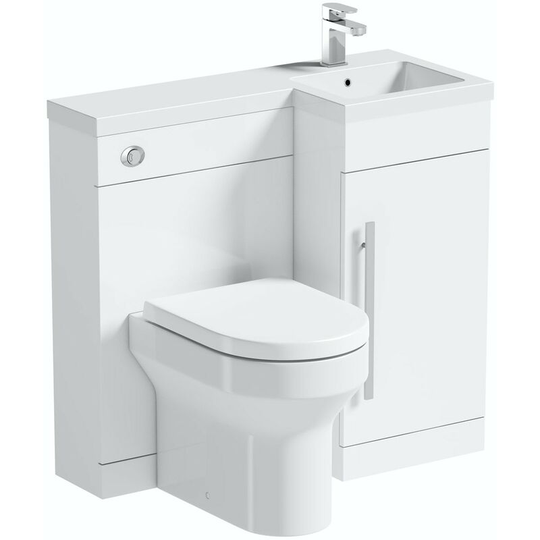 MySpace white right handed combination with Wharfe back to wall toilet - White - Orchard