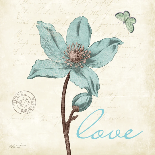 Touch of Blue IV - Love by Katie Pertiet - Wrapped Canvas Painting