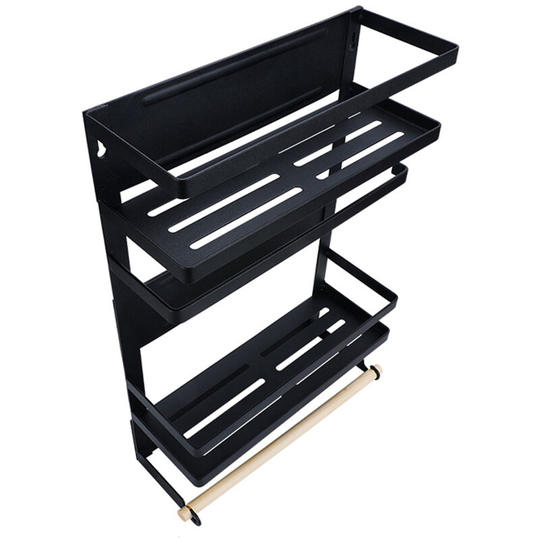 LSF2019052 Kitchen Rack Fridge Organizer Refrigerator Side Shelf Magnetic Fridge Organizer Paper Towel Holder Spice Jars Rack Kitchen Storage
