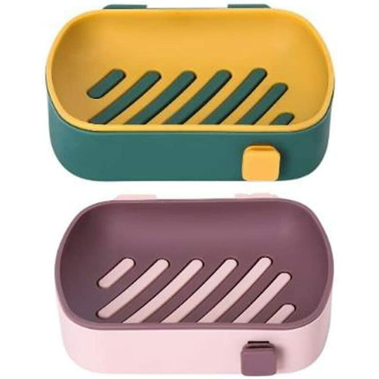 2Pcs Wall-Mounted Soap Dish, Portable Soap Dishes Soap Dish with Drain Function, for Easy Cleaning Keep Soap Dry and Clean Soap No More
