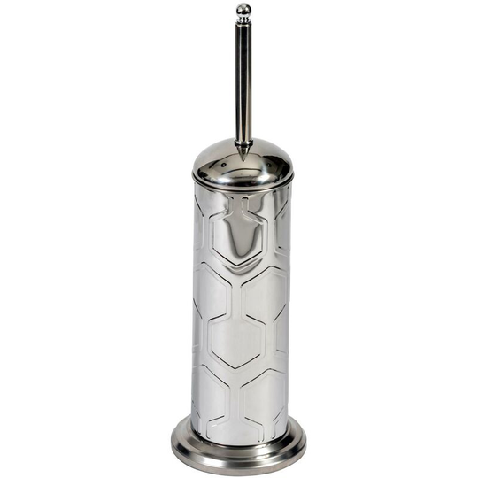 Hex Embossed Steel Toilet Brush - Mirror - Mirror