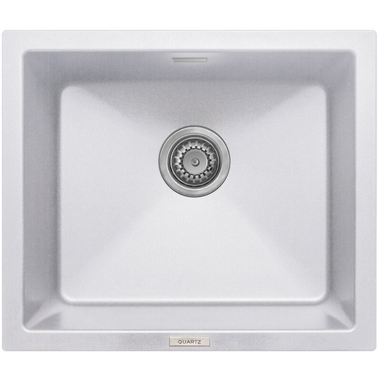 Prima Granite Composite 1.0 Bowl Undermount Kitchen Sink with Waste Kit 533mm l x 457mm w - White - Signature