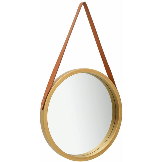 Wall Mirror with Strap 50 cm Gold - Hommoo