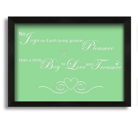 No Joys on Earth Bring Pleasure - Picture Frame Typography on Canvas