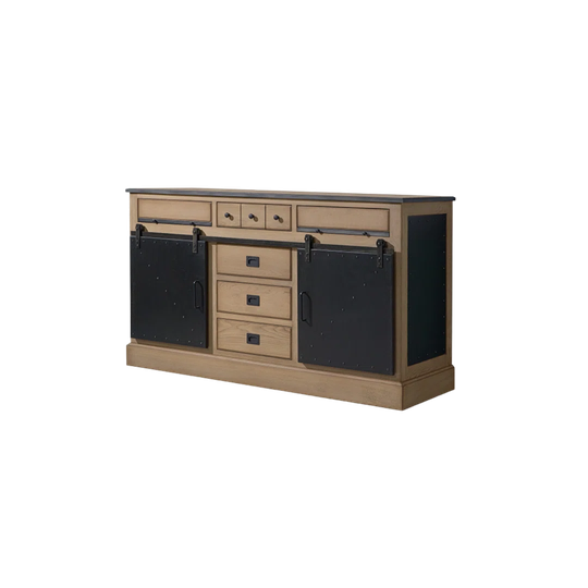 Scurlock 165 Cm Wide 2 Drawer Oak Solid Wood Sideboard