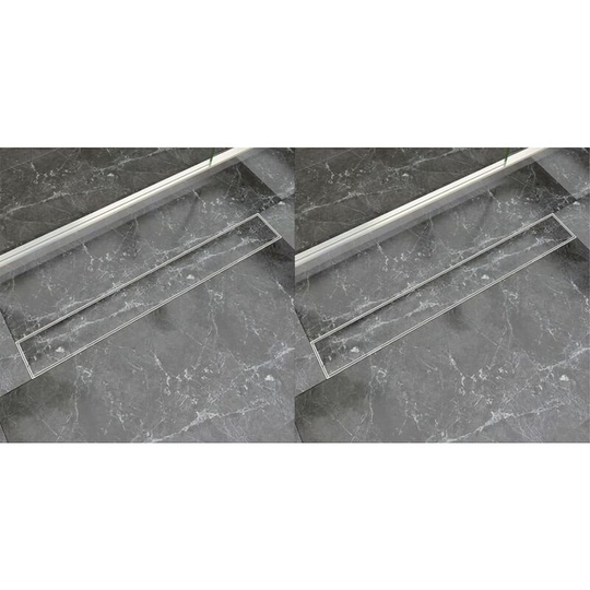 Linear Shower Drain 2 pcs 830x140 mm Stainless Steel