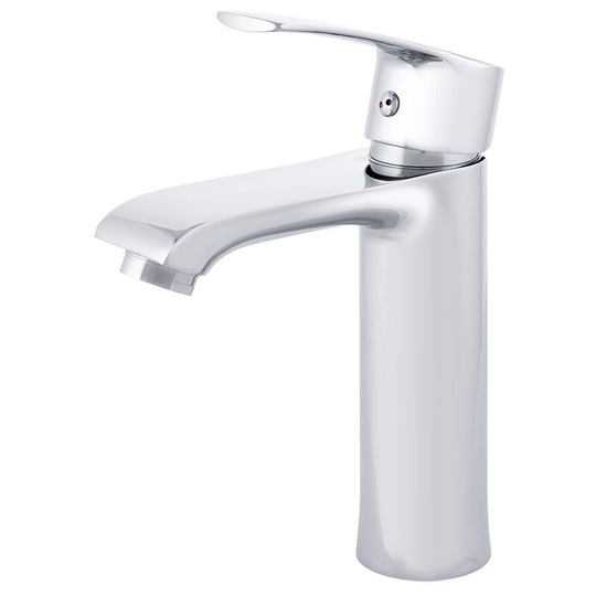 Greenice - Zinc Alloy Basin Faucet, Chrome Plated, Hot-Cold Water, Hoses, Low Spout, Single Handle [QLI-FA-N55245] (QLI-FA-N55245)