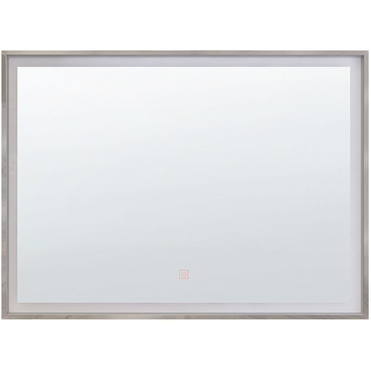 Beliani - Modern Bathroom Wall Mirror with Led Rectangular 60 x 80 cm Silver Argens - Silver