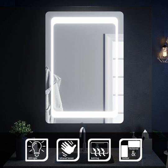 Illuminated led Mirror Rectangular Bathroom Mirror with ir Sensor 1000x700mm Bathroom Mirror - Elegant