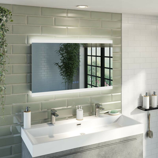 Nizzoli led illuminated mirror 600 x 1000mm with demister - Silver - Mode