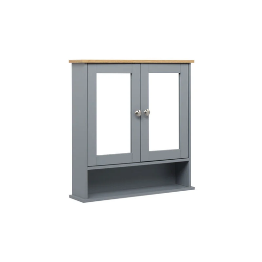 Bathroom Wall Cabinet 2 Mirror Door 1 Storage Layer Storage mdf Spray Paint Gray