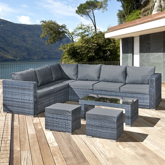 Lizzo 8 Seater Rattan Corner Sofa Set