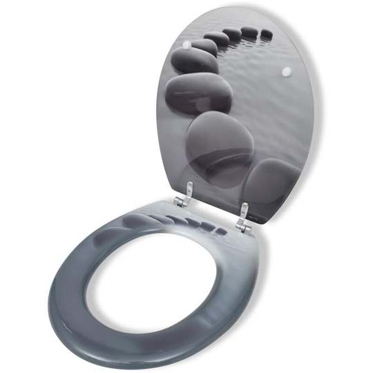 Wc Toilet Seat mdf Lid Stones