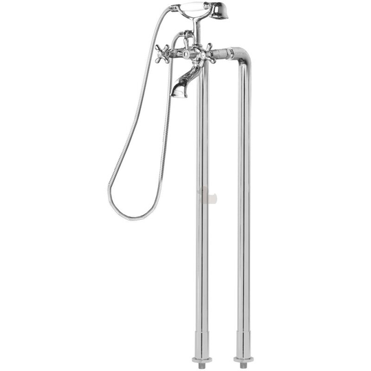 Floor connection for bathtub mixer, 2 pieces, Chrome (nohyoptima) - Siko