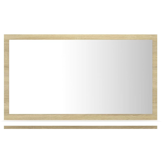 Bathroom Mirror White and Sonoma Oak 60x10.5x37 cm Engineered Wood Vidaxl White