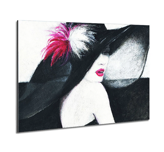 Woman in Black Hat - Unframed Graphic Art on Metal