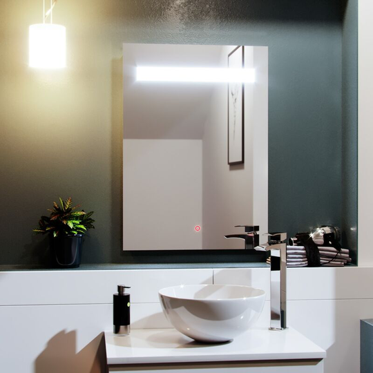 500mm x 700mm Bar led Straight Corner Bathroom Mirror