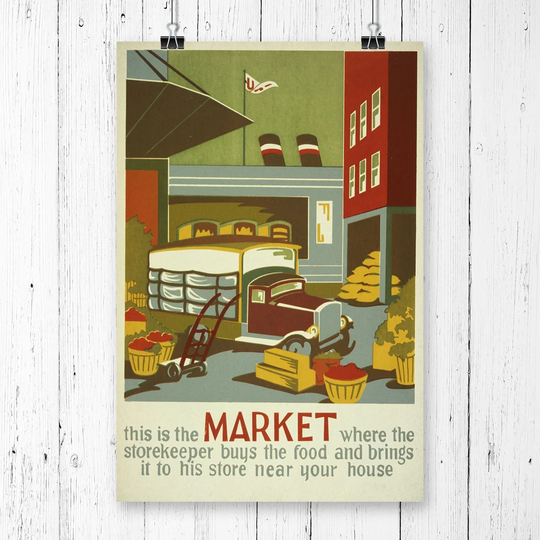 'Vintage WPA Market' Vintage Advertisement